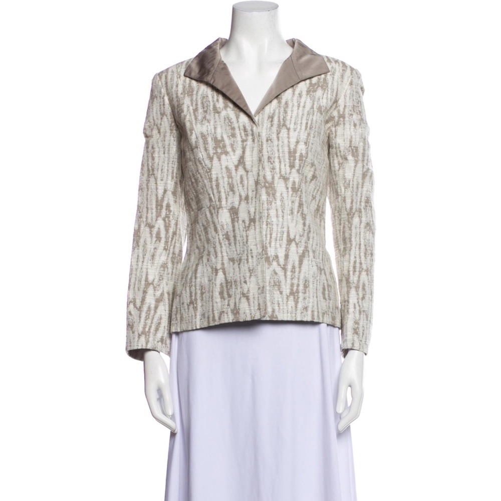 Lafayette 148 New York Collared Snap Button Front Blazer Jacket Spring Summer